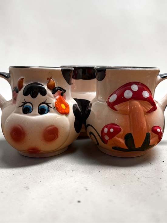 Handmade Other - Vintage 70’s Cow & Mushroom Ceramic Coffee Mug Handmade